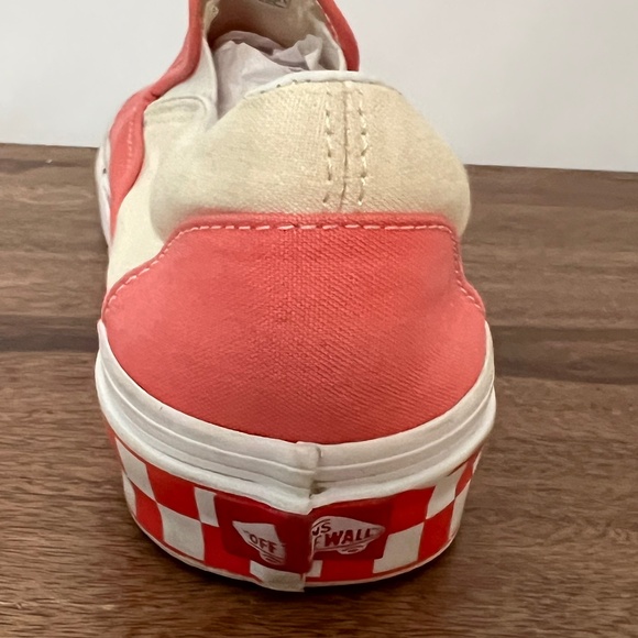 Vans Slip-on Spiced Coral Checker Sidewall Unisex Shoe US Men 7.5/US Women 9.0 - Picture 6 of 8